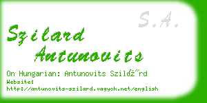 szilard antunovits business card